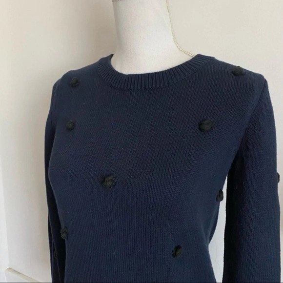 Banana Republic • Navy Black Bobble Crew Neck Sweater - Picture 3 of 6
